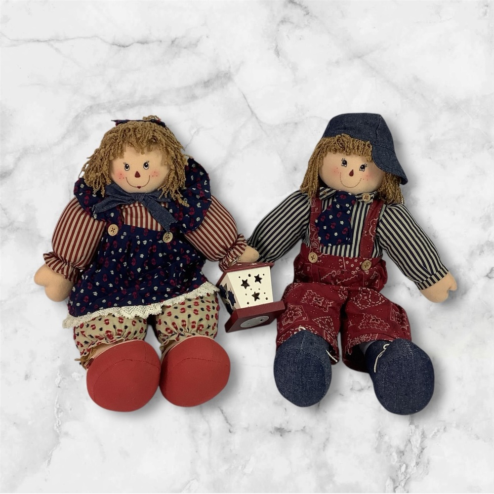 Raggedy Ann Andy Dolls Americana Decor Primitive